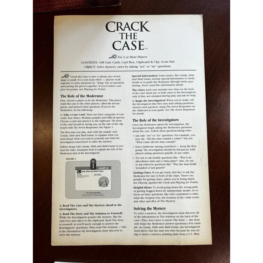 Crack the Case Mini Mysteries Game by Milton Bradley 100% Complete‎